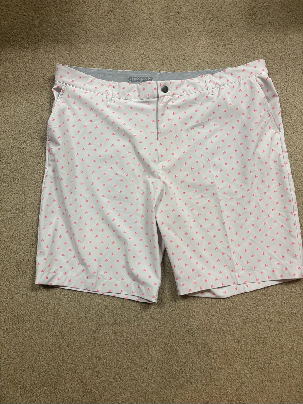 adidas light gray Shorts with Pink Triangle Print